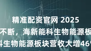 精准配资官网 2025年政策利好不断，海新能科生物能源板块营收大增46%